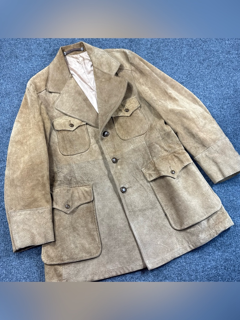 Robert Lewis Idea Jacket Camel Suede Field Western 70's Men’s 42